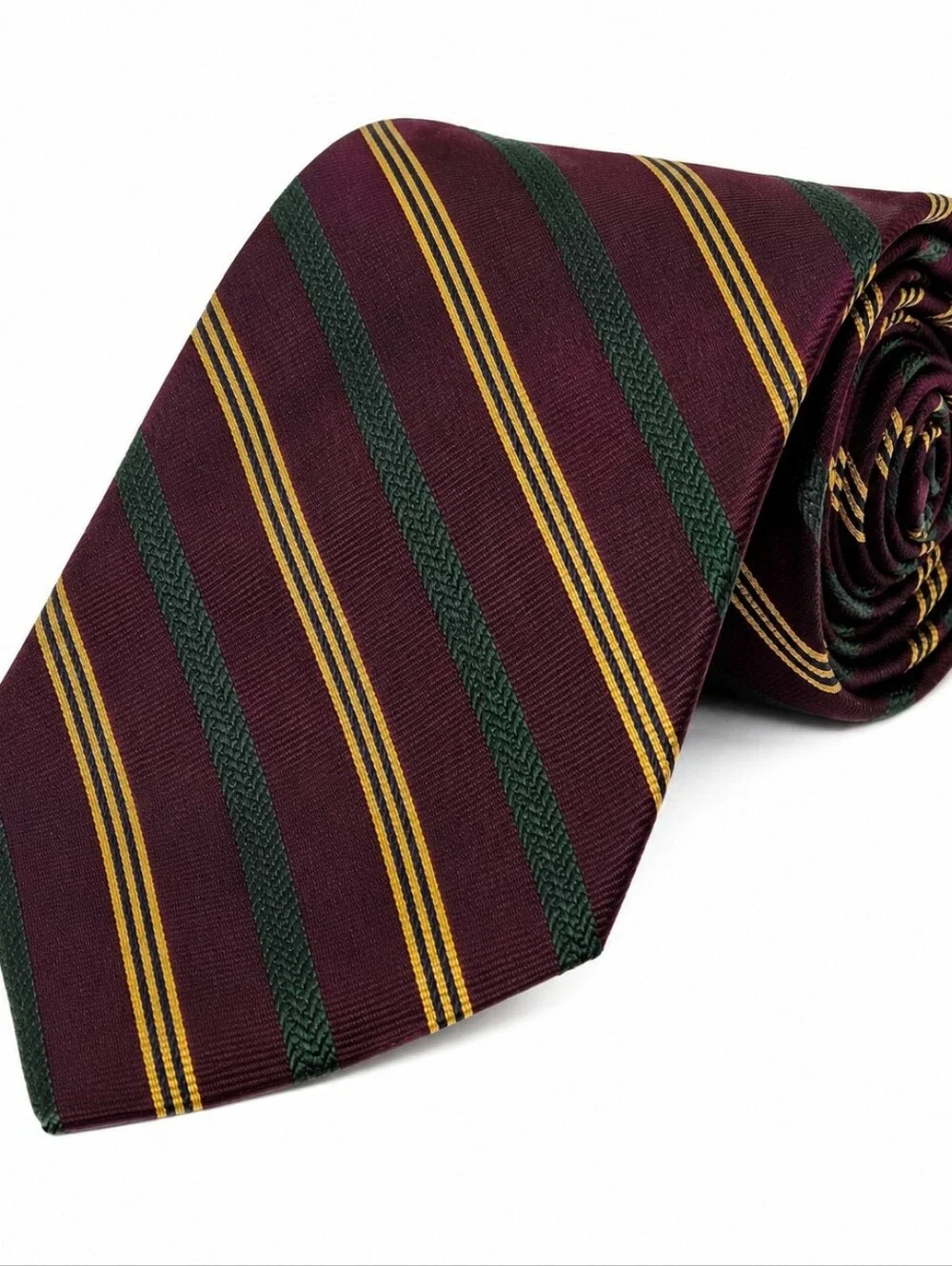 Brooks Brothers Makers Silk Burgundy Green Rep Tie